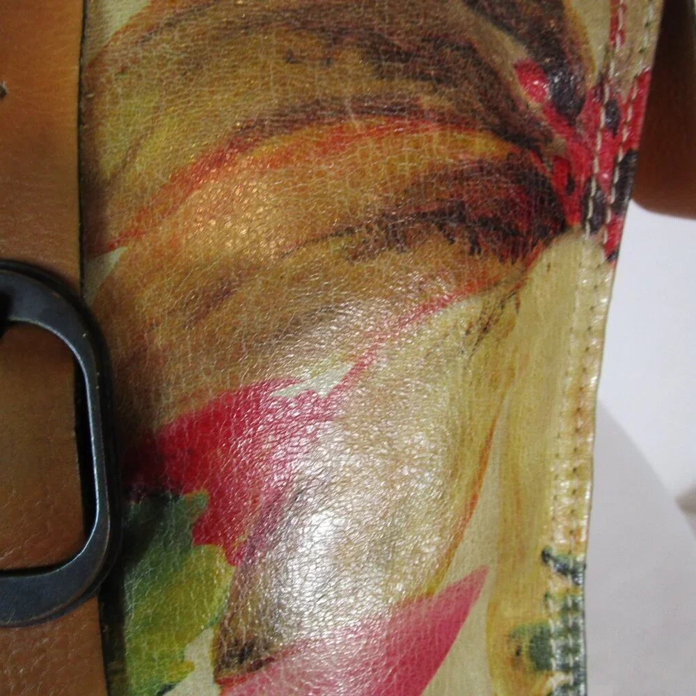 Patricia Nash Venezia Pouch Leather Canvas Floral Tote Posh Party Host Pick VGUC